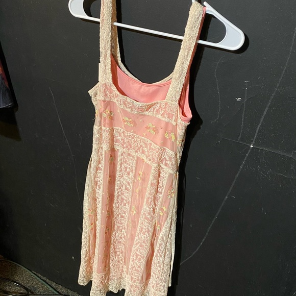 Pretty Anthropologie Pink Lace Dress - Picture 3 of 4